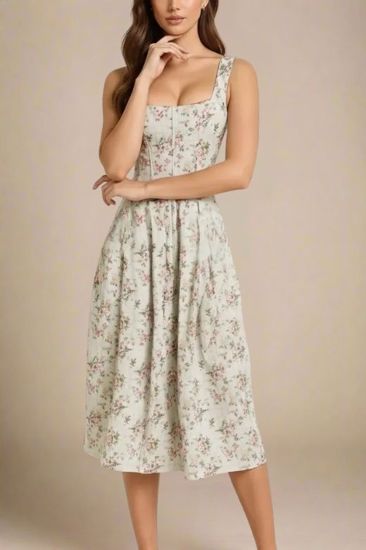 Willa Midi Dress - Mint Green