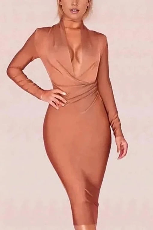 Tan bandage outlet dress