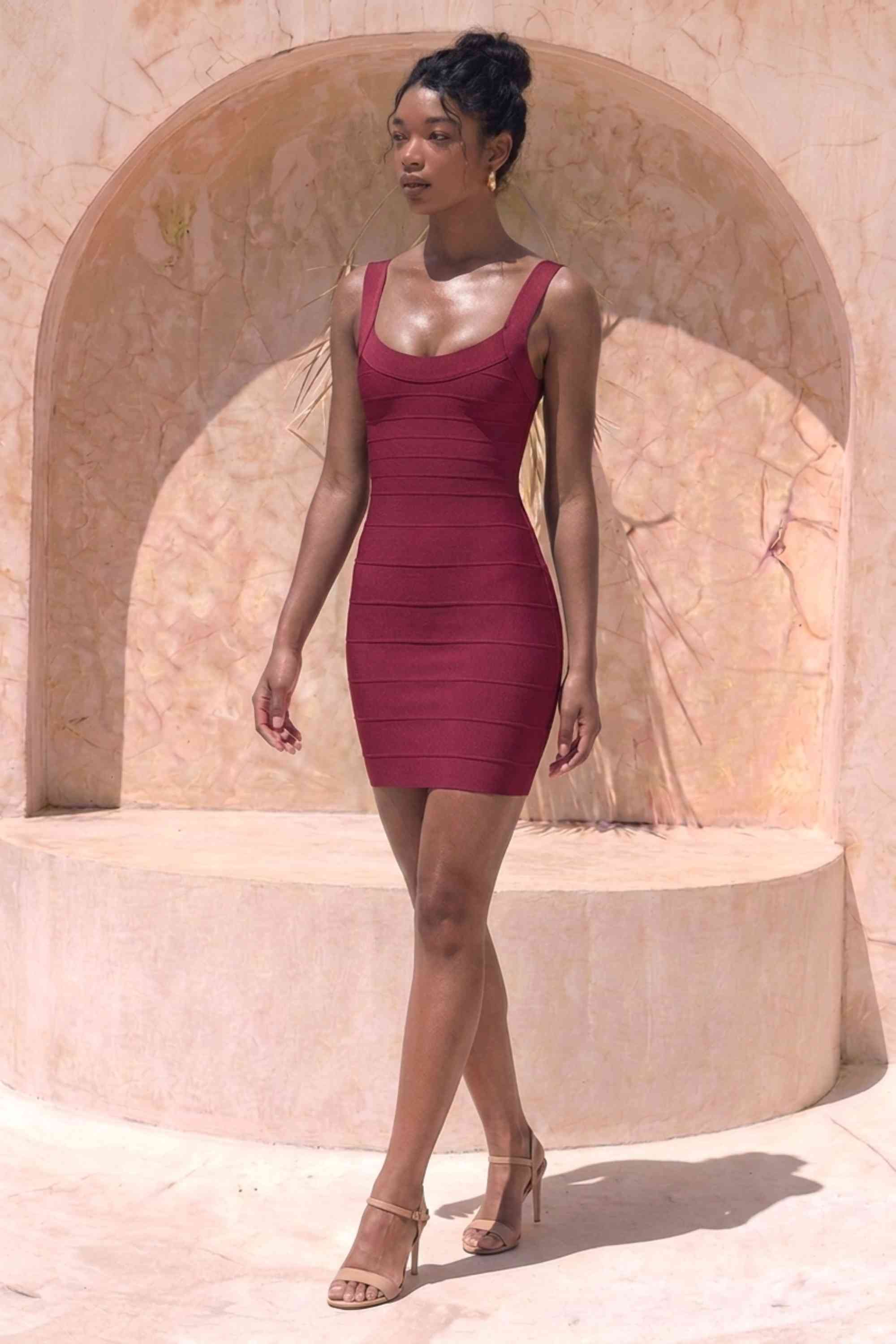 wine bodycon mini dress Rani Mini Dress