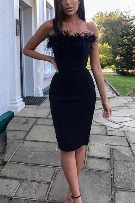 Woman wearing a figure flattering Erin Bandage Dress - Classic Black BODYCON COLLECTION