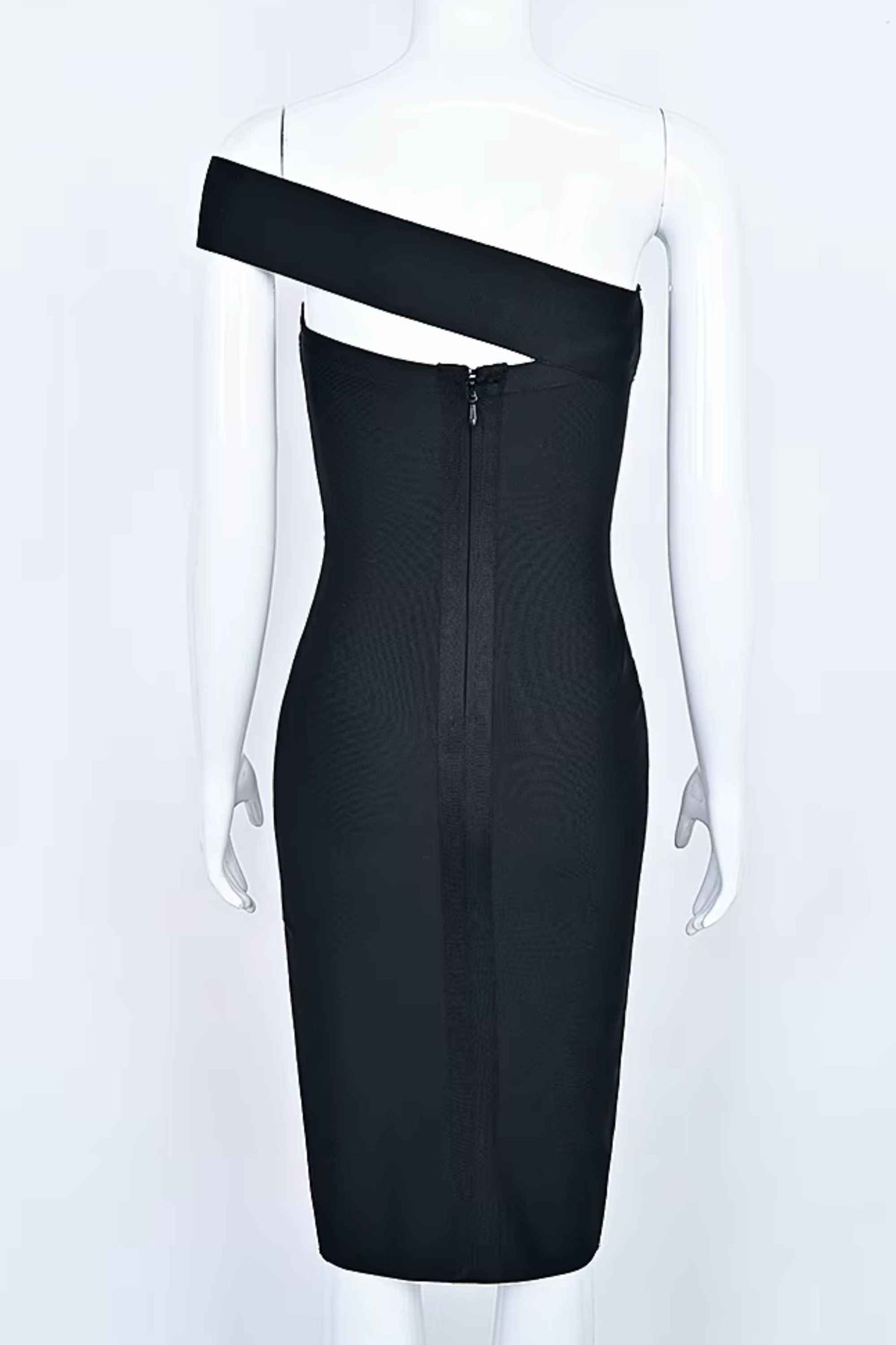 Woman wearing a figure flattering Gianna Bandage Dress - Classic Black BODYCON COLLECTION