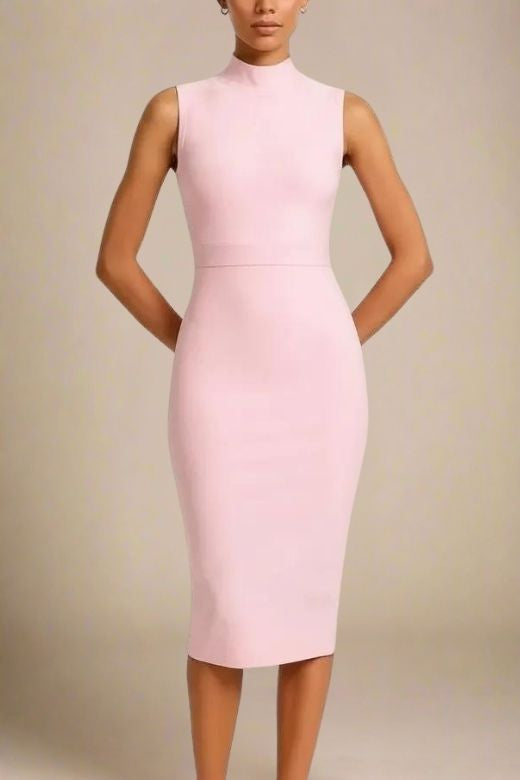 knee length dresses for ladies Grace Pink Midi Dress