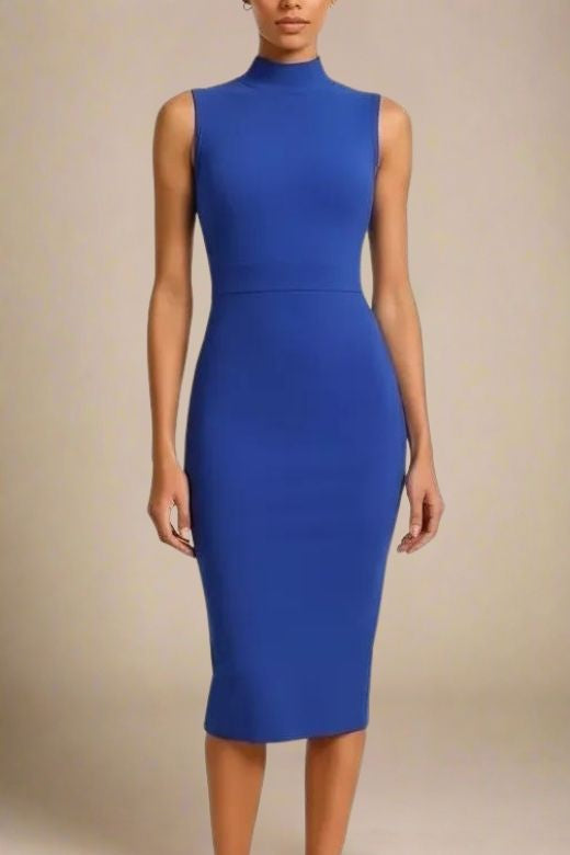 knee length dresses for ladies Navy Blue Heidi Bandage Midi Dress