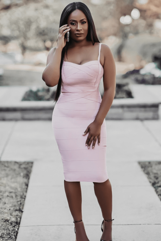 Dusty Pink Heidi Bandage Midi Dress | Womens Dresses
