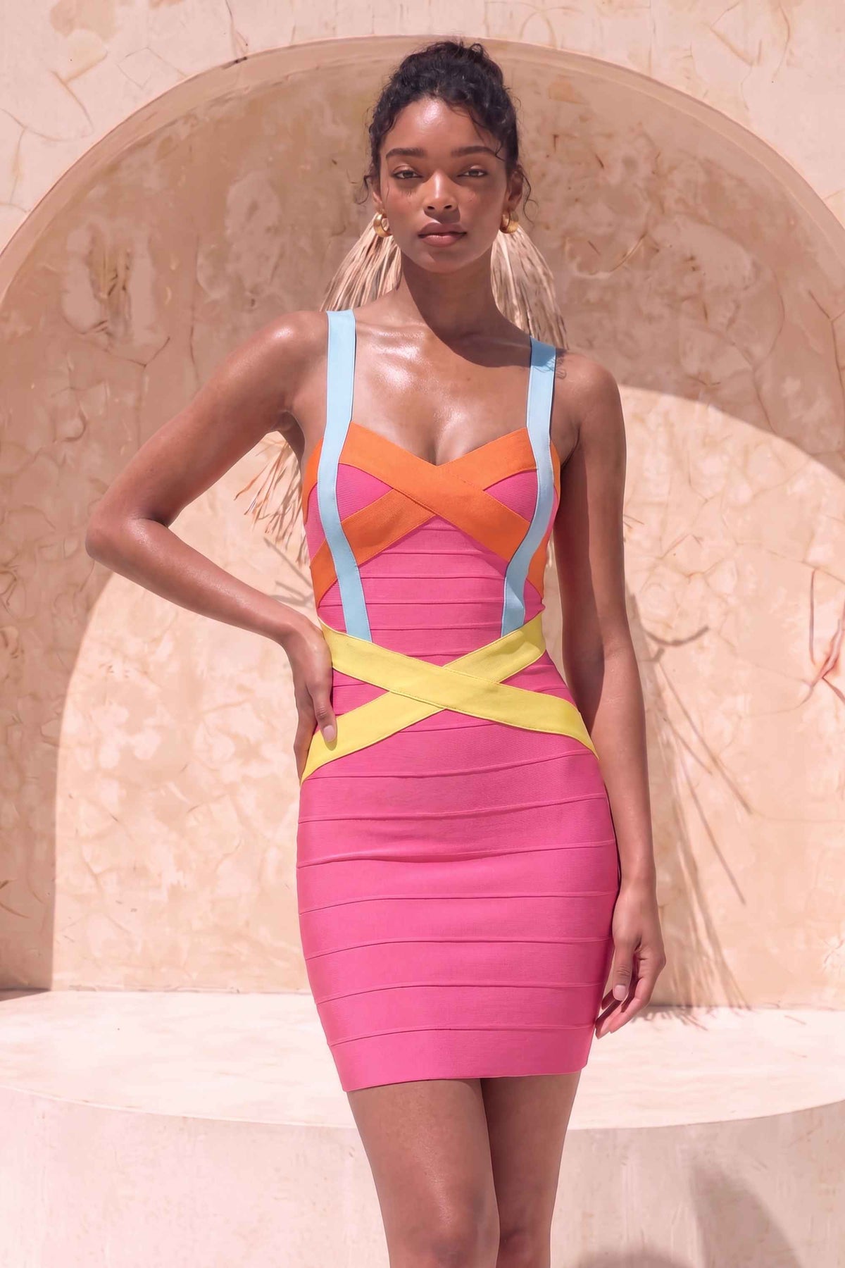 mini hot pink bodycon dress Heidi hot pink sparkly dress