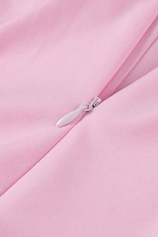 Woman wearing a figure flattering Hope Bodycon Wrap Maxi Dress - Dusty Pink BODYCON COLLECTION