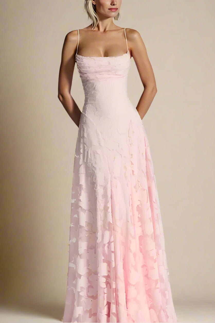 Woman wearing a figure flattering Ivy Bodycon Maxi Dress - Dusty Pink BODYCON COLLECTION