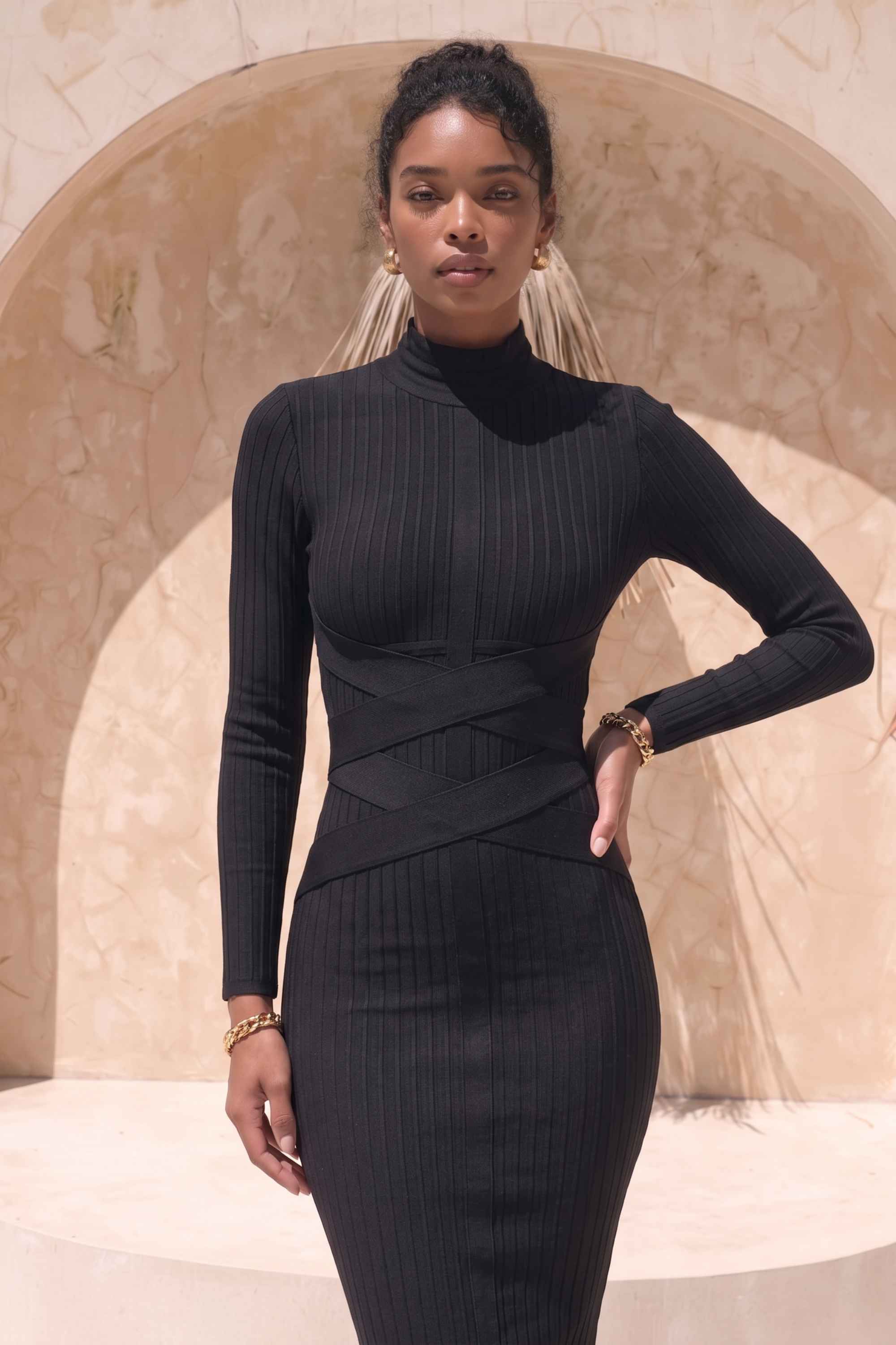 Jane Black Long Sleeve Dress