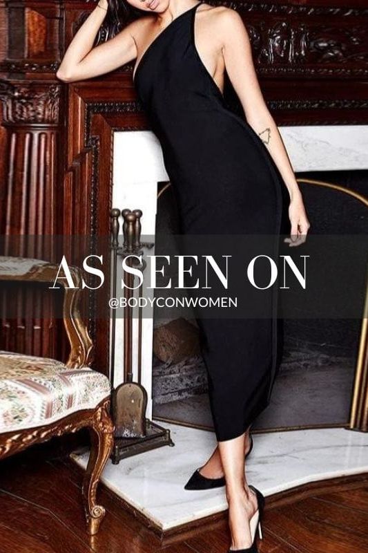 Woman wearing a figure flattering Joi Bodycon Midi Dress - Dusty Pink Bodycon Collection