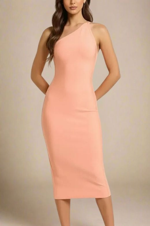 Joi Peach One Shoulder Dress | Peach Party Dress Joi Peach One Shoulder Dress | Peach Party Dress