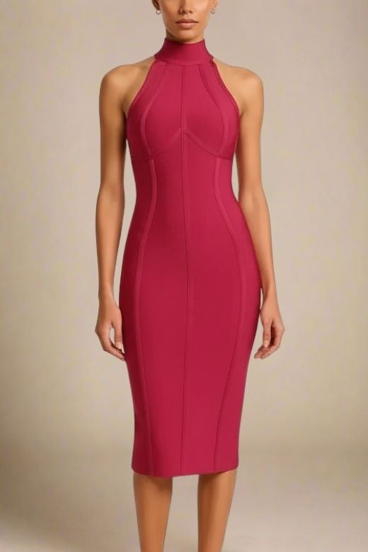 Lea Wine Red Midi Dress