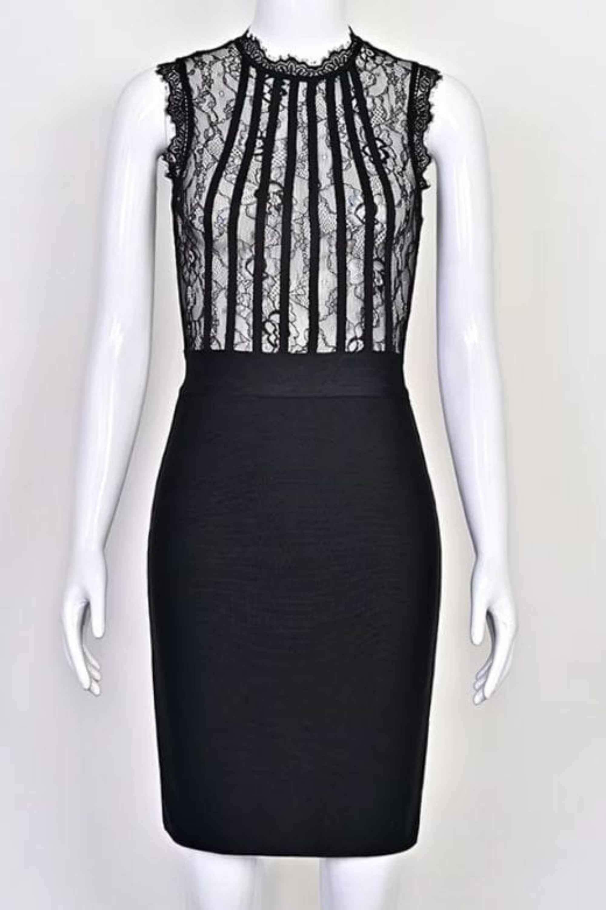 Woman wearing a figure flattering Lori Bodycon Dress - Classic Black BODYCON COLLECTION Pty Ltd