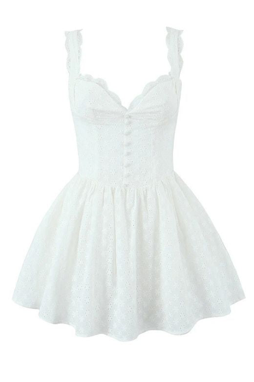 Woman wearing a figure flattering Mari Bodycon Mini Dress - Pearl White BODYCON COLLECTION