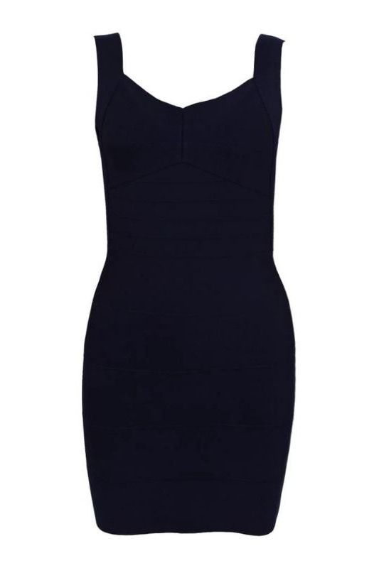 Woman wearing a figure flattering  Maya Bandage Mini Dress - Classic Black BODYCON COLLECTION