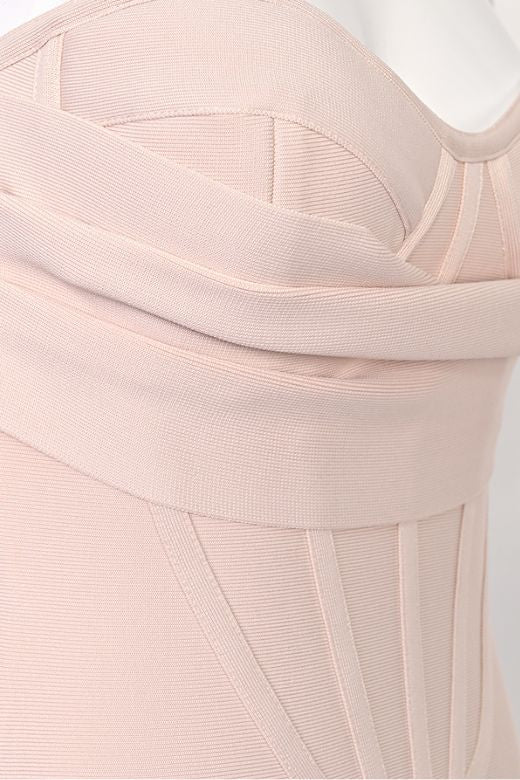 Woman wearing a figure flattering Miles Bodycon Midi Dress - Lipstick Red BODYCON COLLECTION