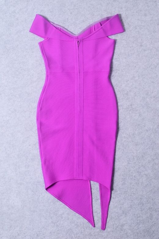Woman wearing a figure flattering Mina Bodycon Dress - Hot Pink BODYCON COLLECTION