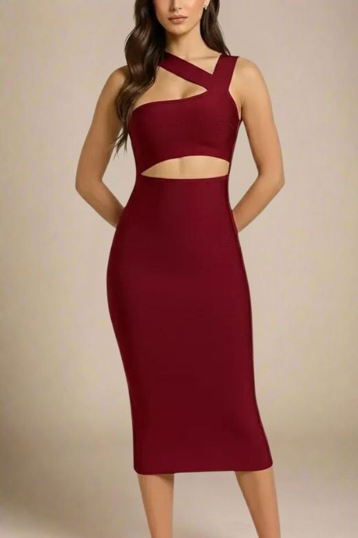 knee length dresses for ladies Petal and Pup Women's Dame One Shoulder Midi Dress main image 1
