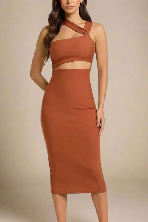 knee length dresses for ladies Body-Con Open Back Midi Dress – Cotton Candy LA