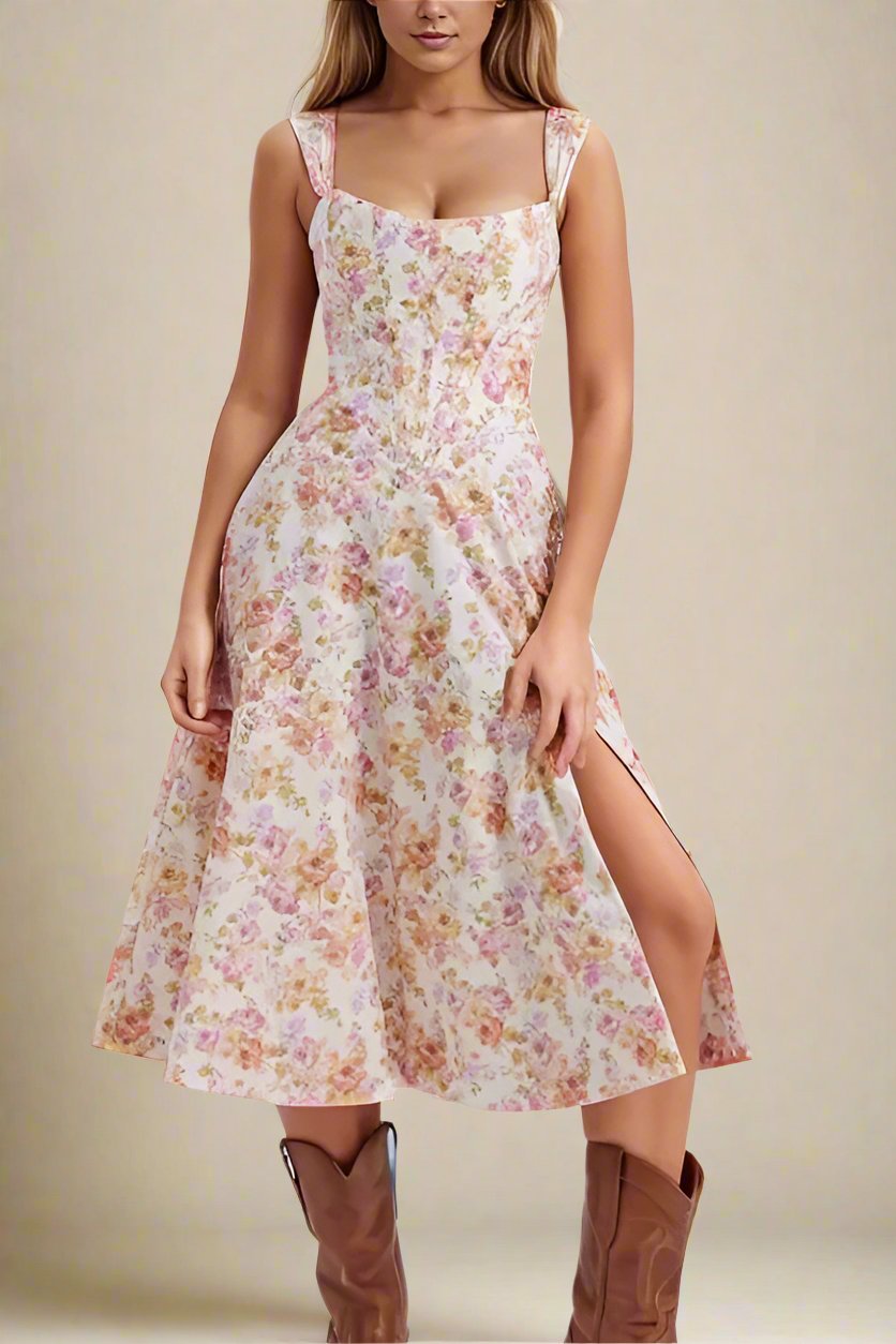 Woman wearing a figure flattering Monique Bodycon Dress - Dusty Pink BODYCON COLLECTION