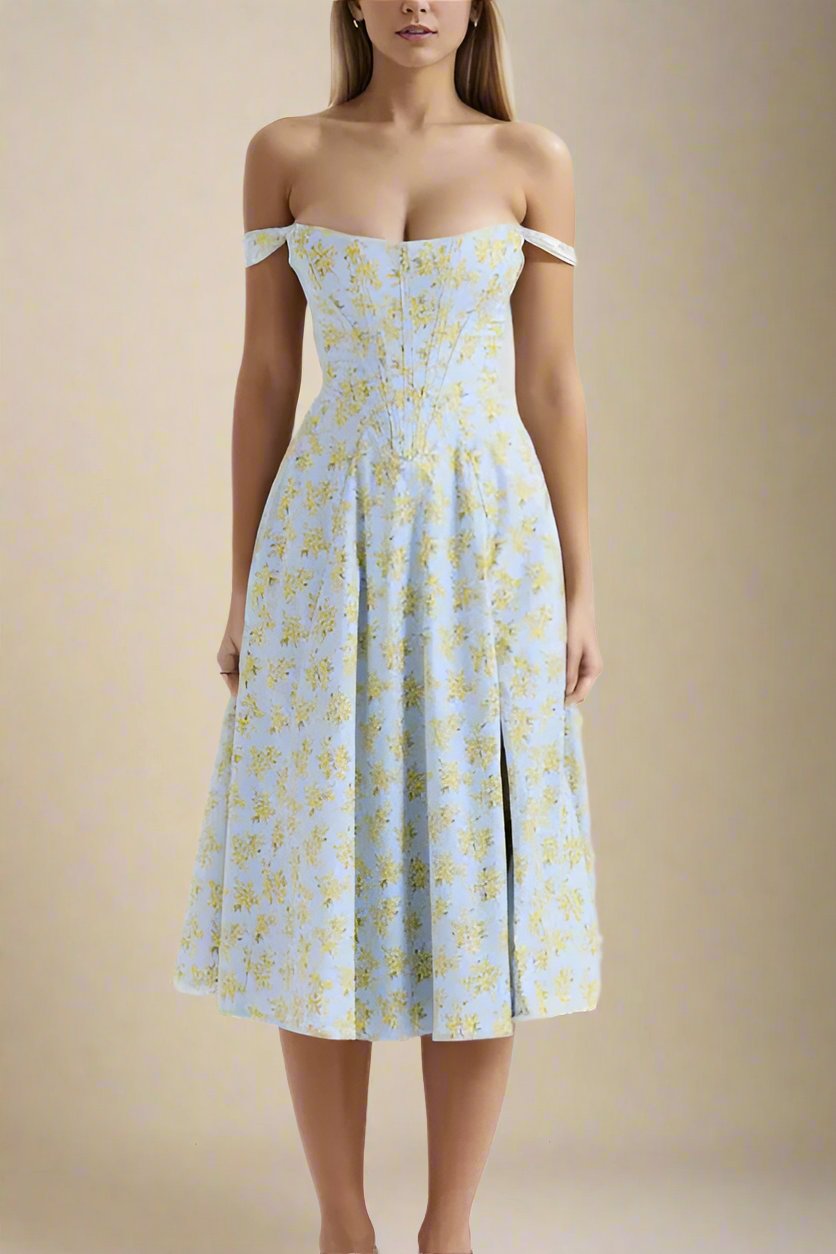 Woman wearing a figure flattering Monique Bodycon Dress - Sky Blue BODYCON COLLECTION