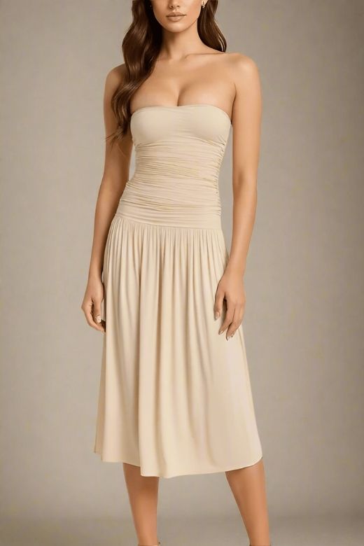 beige maxi bodycon dress Jluxlabel Women's Back To You Maxi Dress
