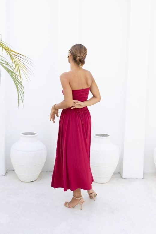 Woman wearing a figure flattering  North Bodycon Wrap Midi Dress - Chocolate Brown BODYCON COLLECTION Pty Ltd