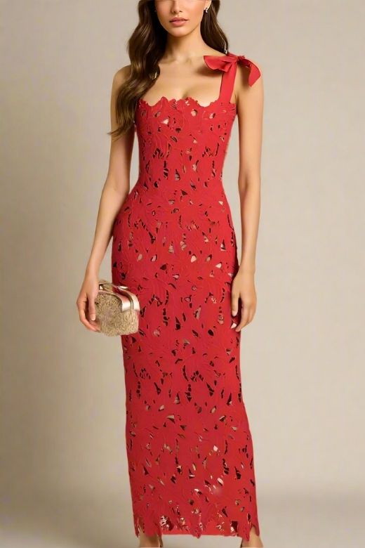 Odette Red Party Dress | Red Lace Maxi Dress Odette Red Party Dress | Red Lace Maxi Dress