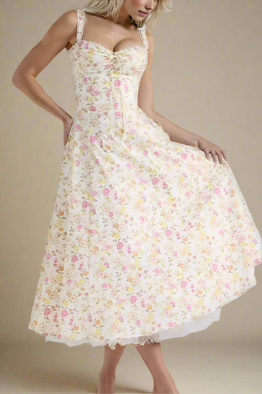 Woman wearing a figure flattering Pixie Bodycon Midi Dress - Flamingo Pink BODYCON COLLECTION Pty Ltd