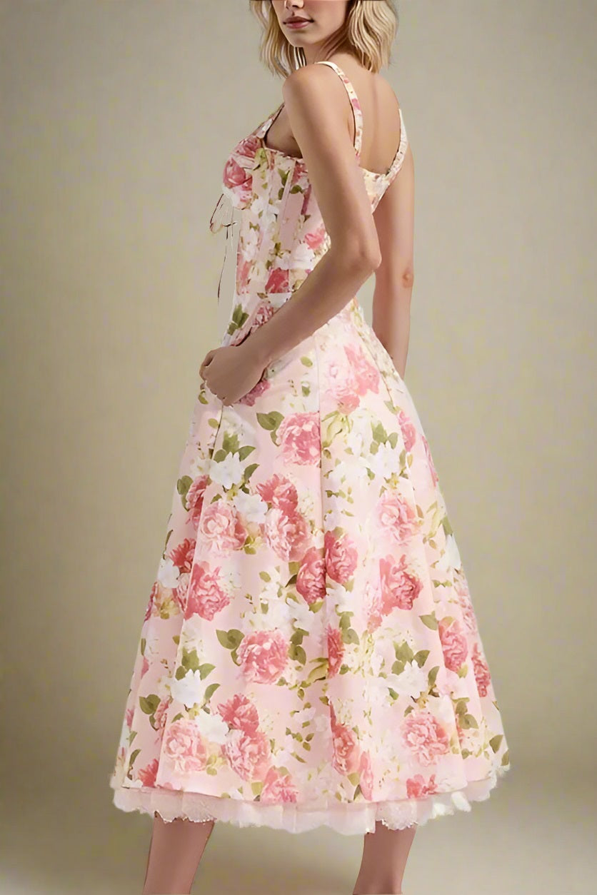 Woman wearing a figure flattering Pixie Bodycon Midi Dress - Salmon Pink BODYCON COLLECTION Pty Ltd