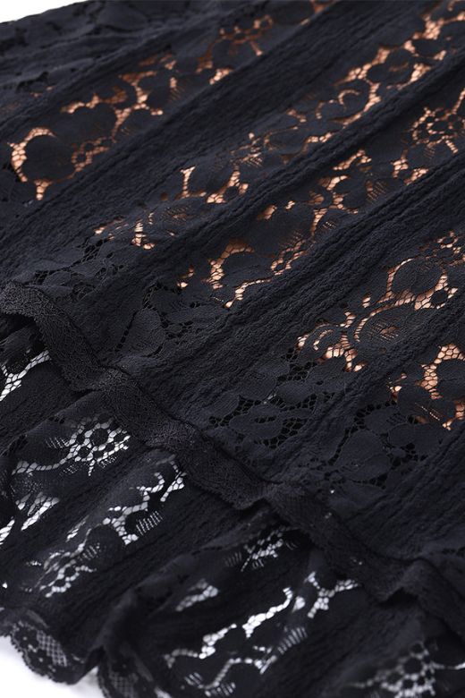 Woman wearing a figure flattering Rose Long Sleeve Bodycon Mini Dress - Classic Black BODYCON COLLECTION