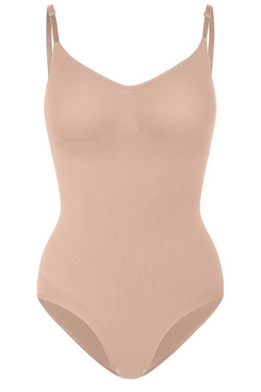 Woman wearing a figure flattering  Sculpting One Piece Bodysuit Shapewear - Panties Bodycon Collection