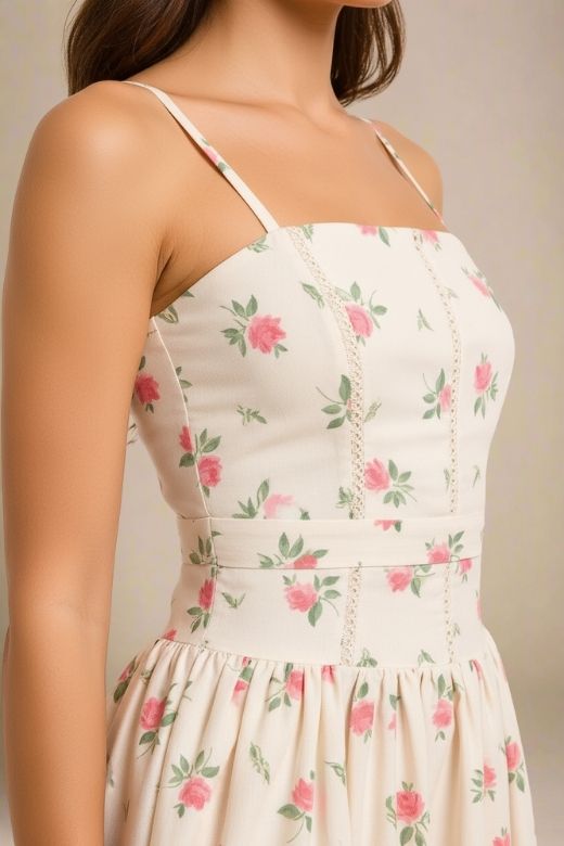 Woman wearing a figure flattering Tasmin Mini Dress - Cream BODYCON COLLECTION