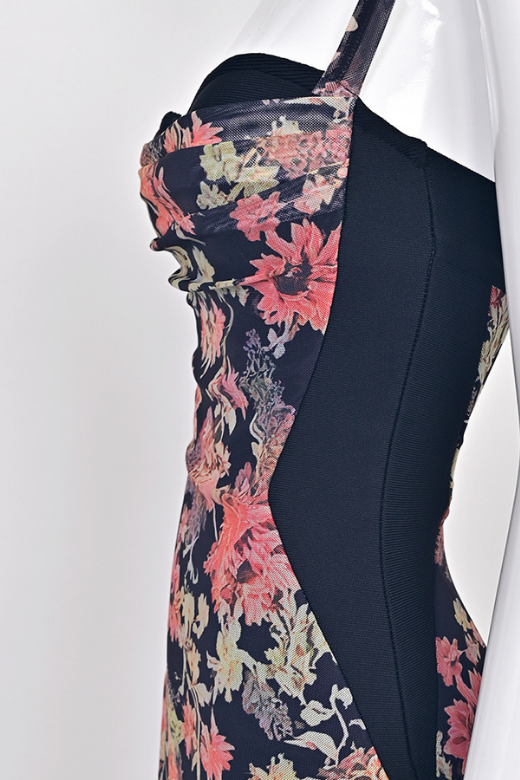 Woman wearing a figure flattering Tate Bodycon Wrap Dress - Classic Black BODYCON COLLECTION Pty Ltd