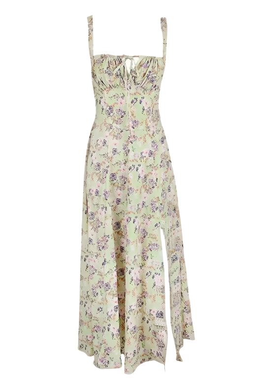 Woman wearing a figure flattering Taylor Bodycon Day Midi Dress - Olive Green BODYCON COLLECTION