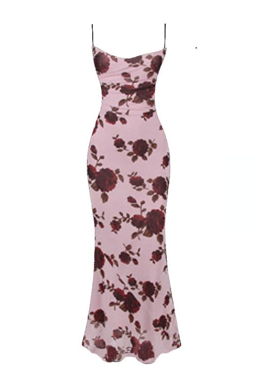 Woman wearing a figure flattering Willow Bodycon Maxi Dress - Thistle Purple BODYCON COLLECTION