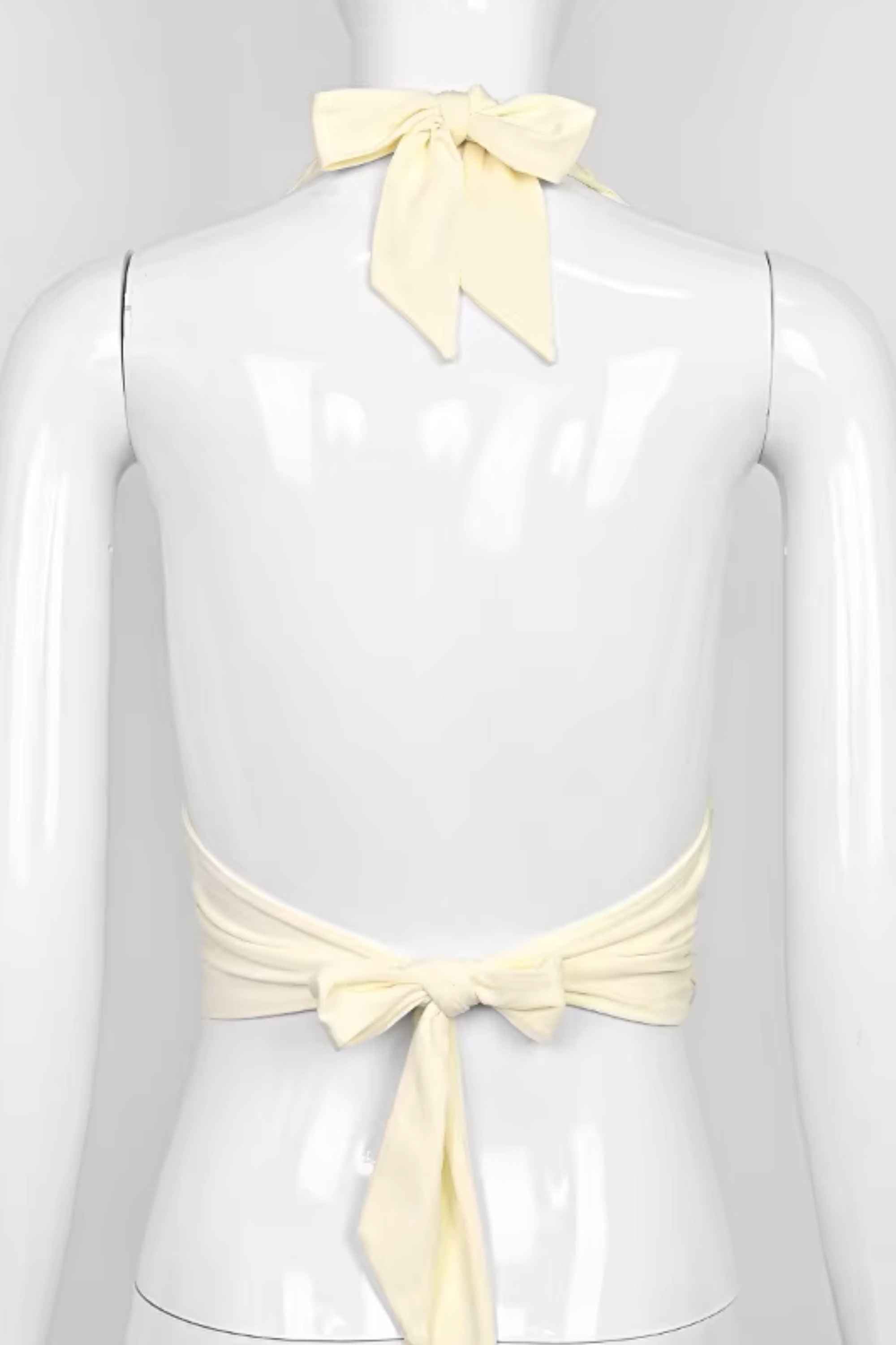 Aby Halter Top - Butter Yellow