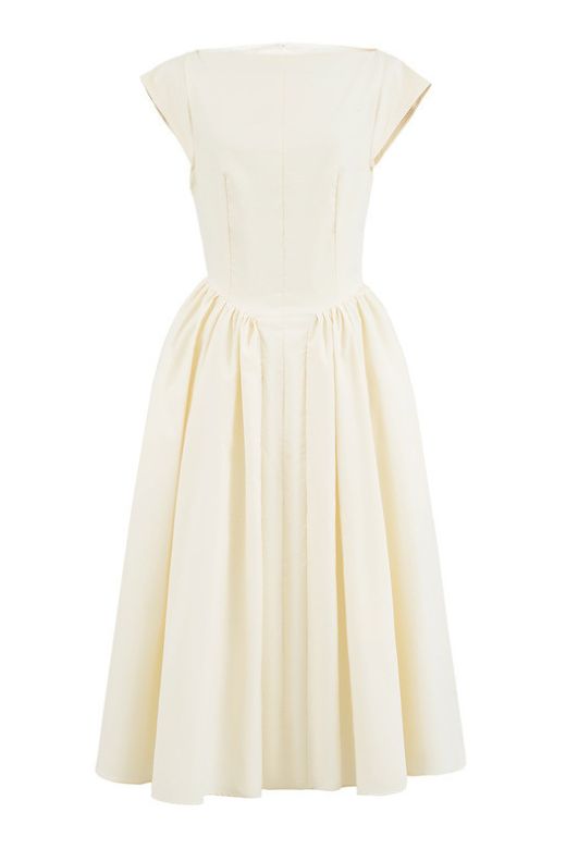 Stella Bodycon Midi Dress - Ivory White