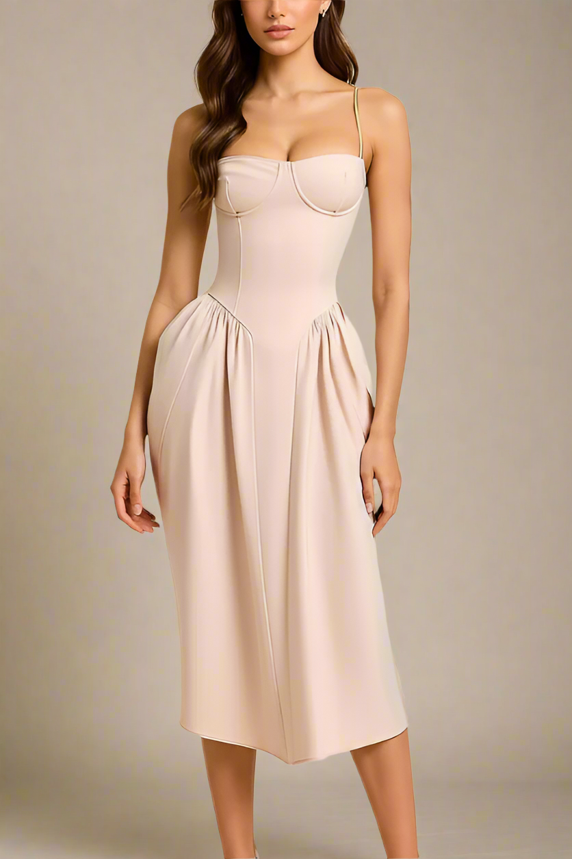 Everly Midi Dress - Peach