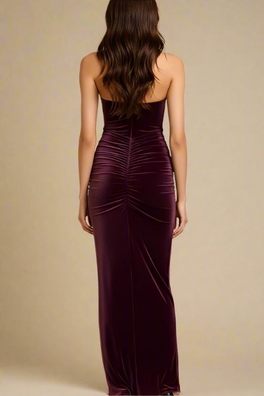 Bella Bodycon Wrap Maxi Dress - Red Wine