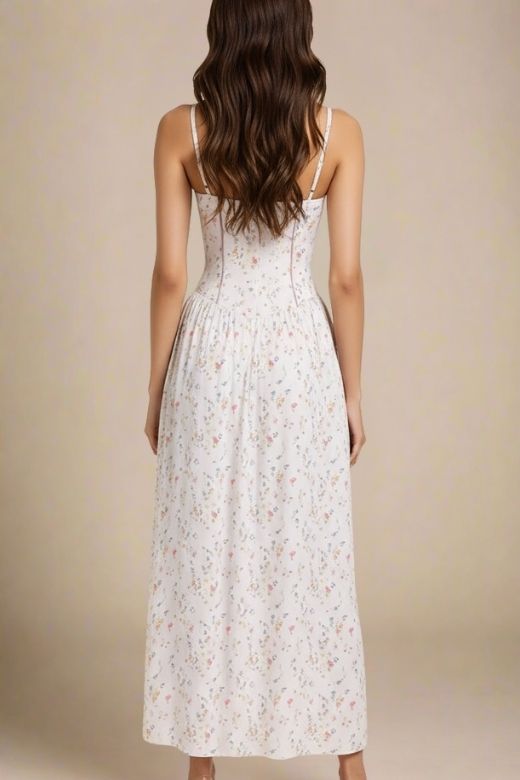 Tasmin Midi Dress - White Print