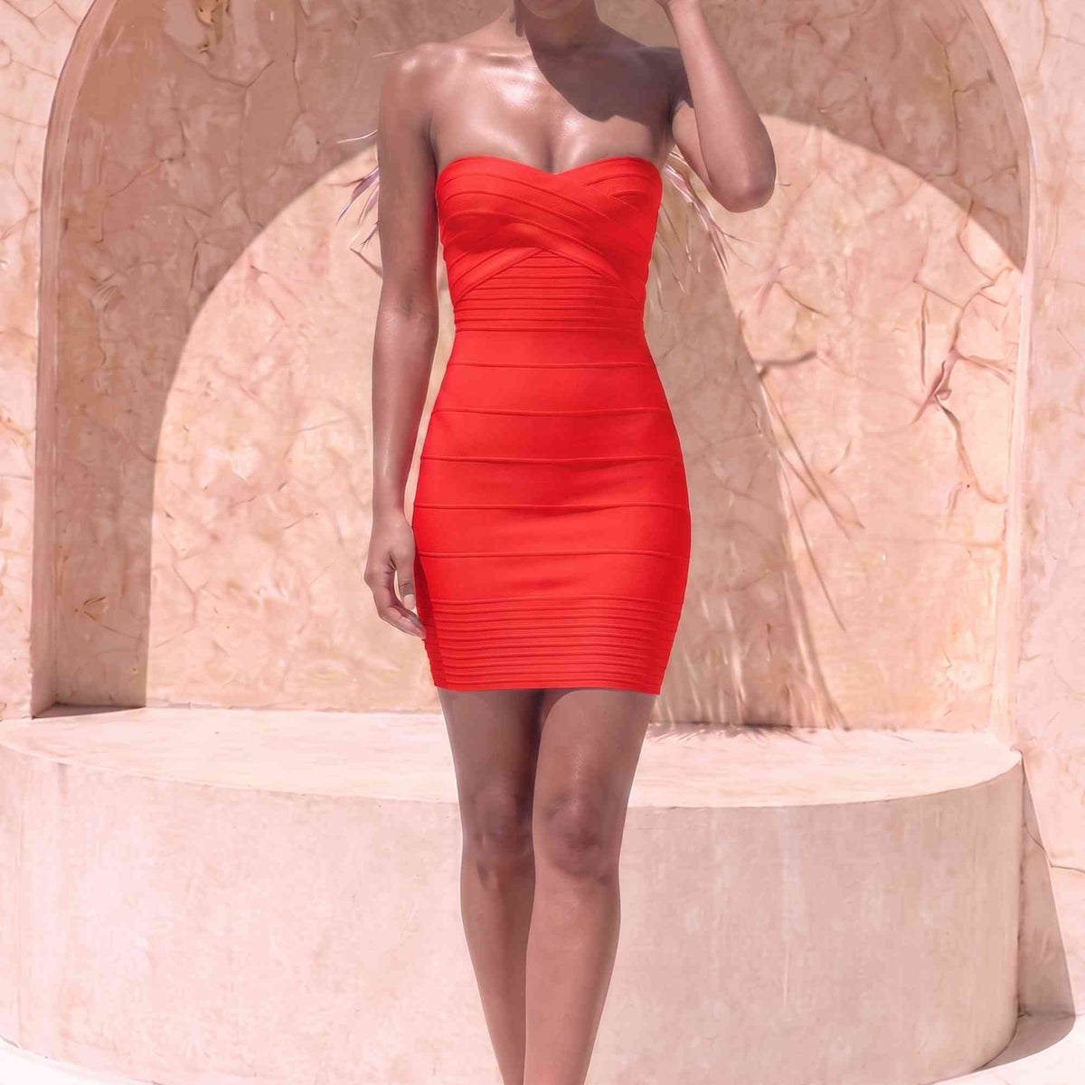 red bandage dress strapless Aaliyah BFCM 30% Dress Length Dark Navy Mother Of Price:740