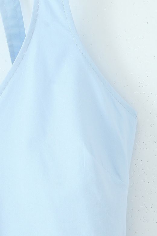 Woman wearing a figure flattering  Austen Bodycon Midi Dress - Sky Blue BODYCON COLLECTION