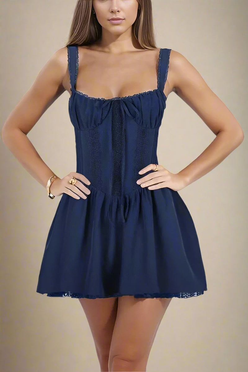 Dark Blue Tight Fitted Dresses Mini Dress Tight Fit Made In Velvet