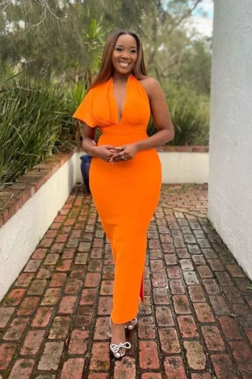 BODYCON COLLECTION Blake Bandage Maxi Dress - Apricot Orange Womens Dresses and Apparel Online