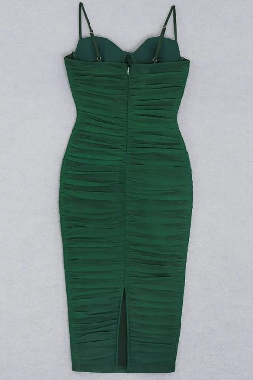 BODYCON COLLECTION Chance Bodycon Wrap Midi Dress - Emerald Green Womens Dresses and Apparel Online
