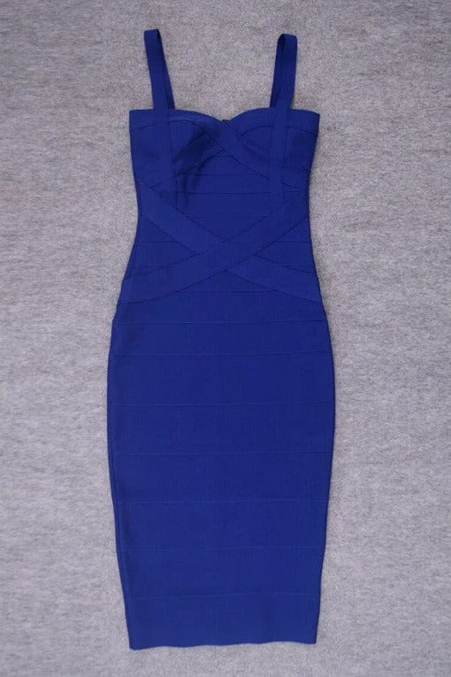 Bodycon Collection Heidi Bandage Midi Dress - Navy Blue Womens Dresses and Apparel Online