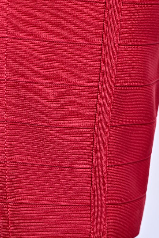 Woman wearing a figure flattering  Breanna Bandage Dress - Chilli Red BODYCON COLLECTION