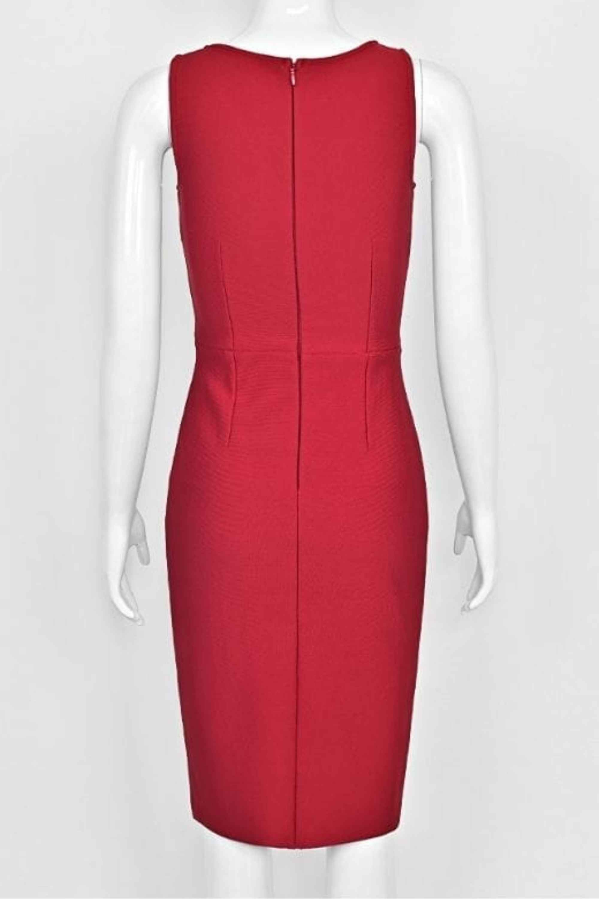 Woman wearing a figure flattering  Elsa Bodycon Dress - Red Wine BODYCON COLLECTION Pty Ltd