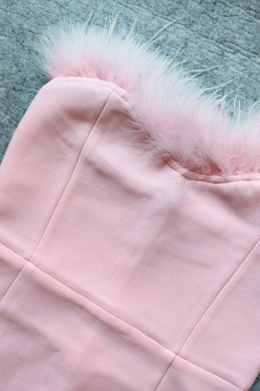 Woman wearing a figure flattering  Erin Bandage Maxi Dress - Dusty Pink BODYCON COLLECTION