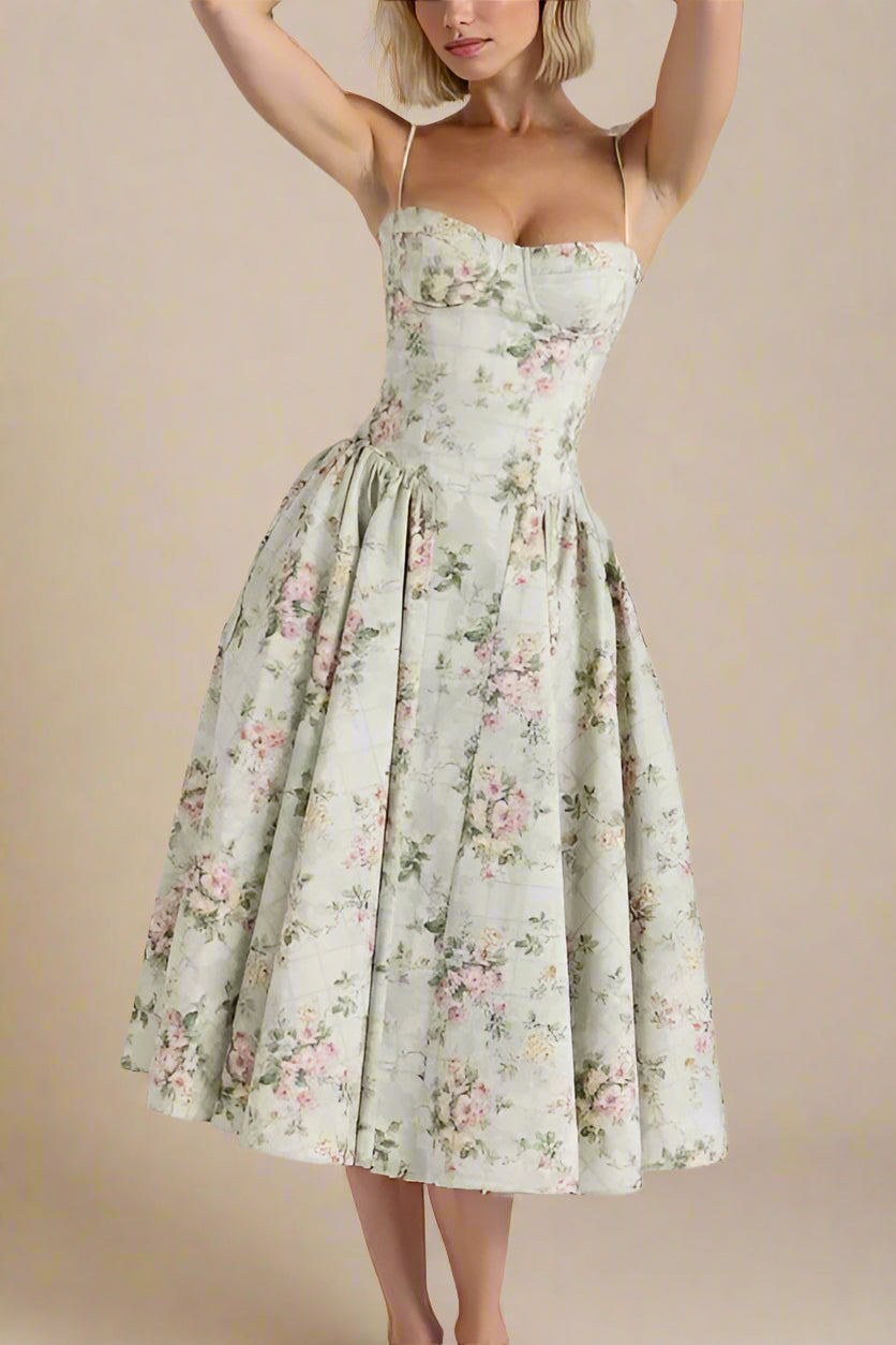 Woman wearing a figure flattering  Everly Day Midi Dress - Mint Green BODYCON COLLECTION Pty Ltd